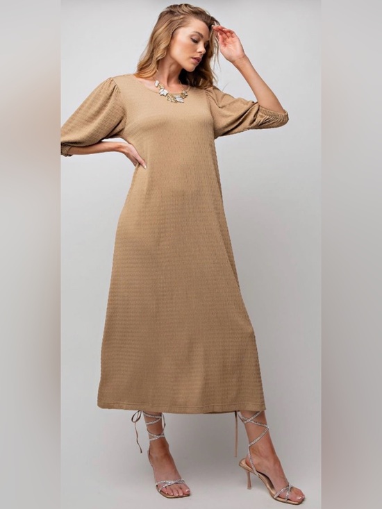 Easel Los Angeles Dresses & Skirts - NEW! EASEL Textured Knit Mini Dress in Khaki